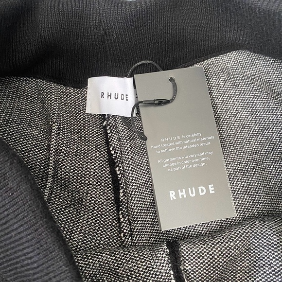 Rhude Mens Drawstring Knit Shorts Black - Picture 6 of 7